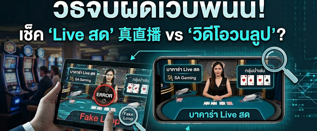 วิธีจับผิดเว็บพนัน! เช็ค 'Live สด' VS 'วิดีโอวนลูป' พร้อมแฉกลโกงจากประสบการณ์จริง